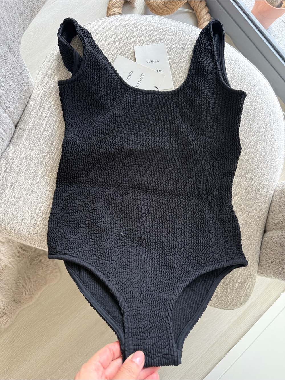 Bottega Veneta 🌸 size  38 Textured Black One-Piece Swimsuit